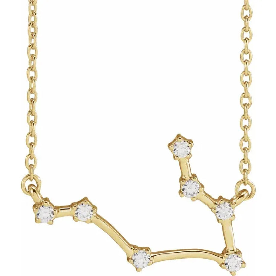 18K Gold Gemini Constellation Diamond Necklace