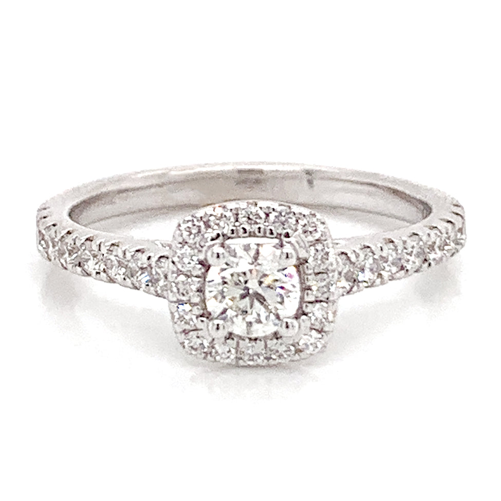 Bremer Jewelry Round Center Halo Diamond Engagement Ring in 14K White Gold (0.75ctw)