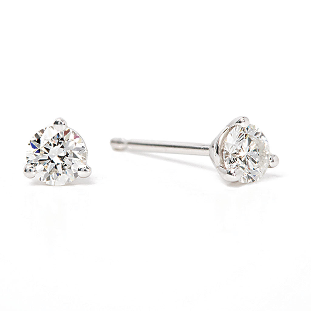 Bremer Jewelry 1/3ctw Round Solitaire/Stud Diamond Earrings in 14K White Gold (0.33ctw)