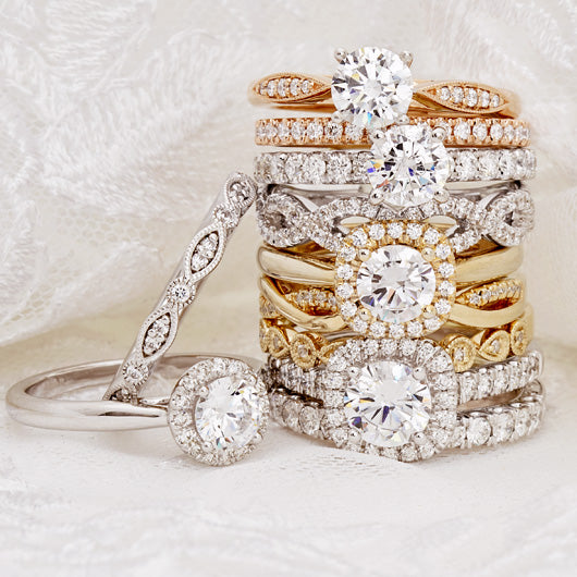 Stack of stackable diamond rings