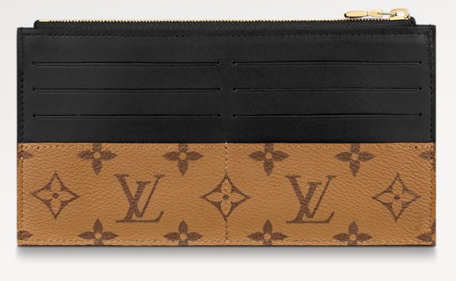 Louis Vuitton Monogram Reverse Card Holder Wallet Brown
