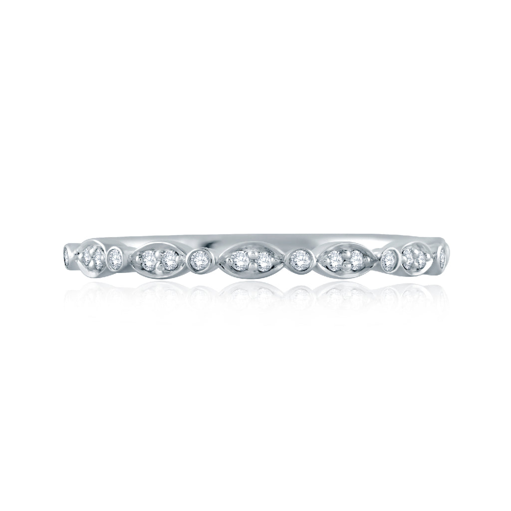 A. JAFFE Half Anniversary Diamond Wedding Ring in 14K White Gold (0.10ctw)
