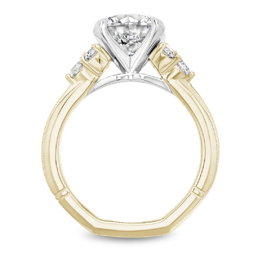 Noam Carver Round Center Diamond Engagement Ring Setting in 14K Yellow/White Gold (.21ctw)