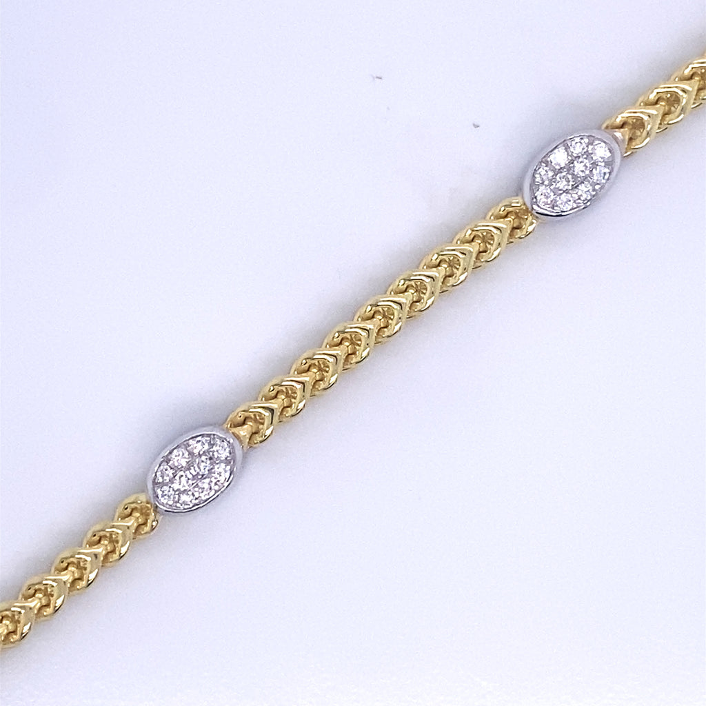 Bremer Jewelry Link Diamond Bracelet in 14K White/Yellow Gold (0.45ctw)