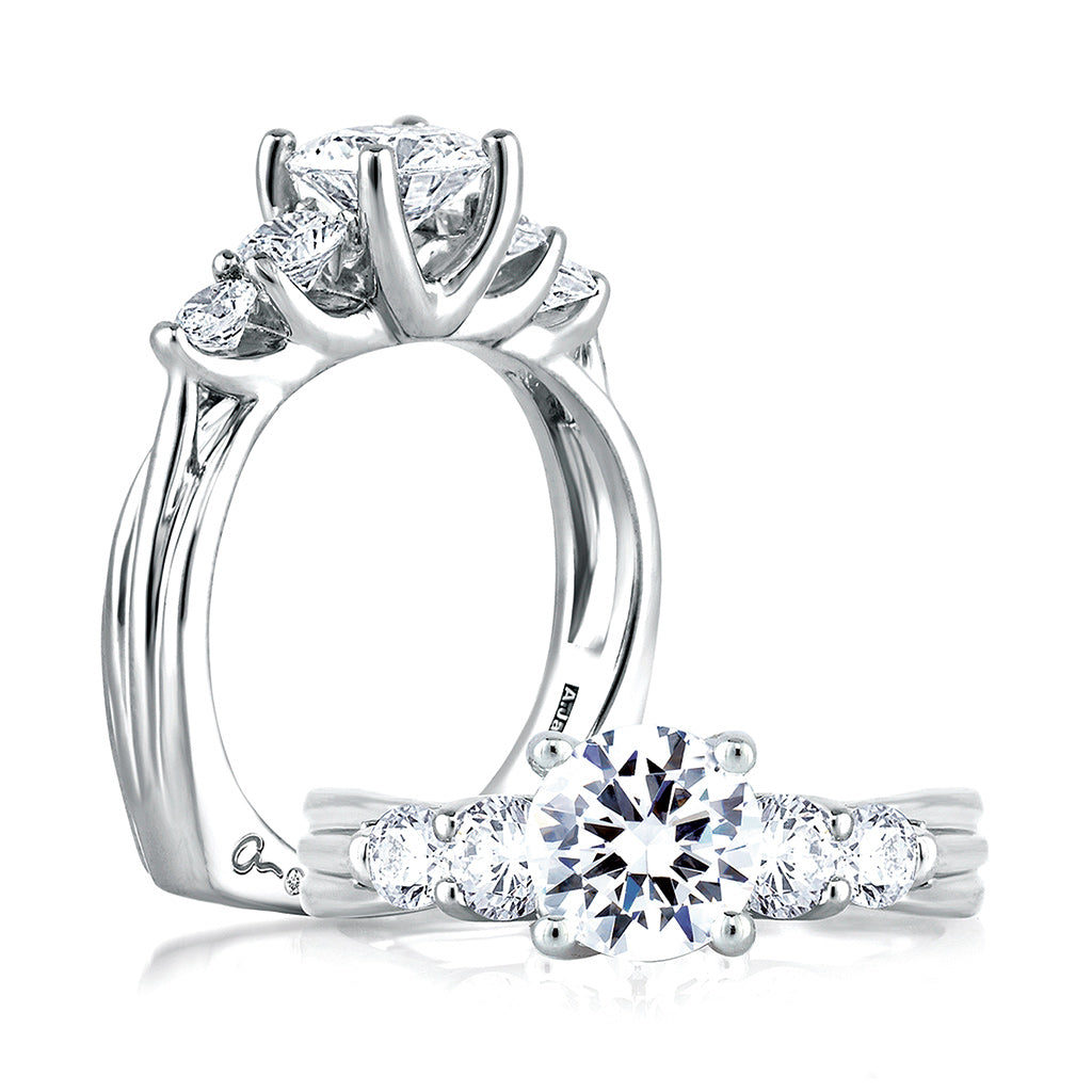 A.JAFFE Classics 14k White Gold Diamond Engagement Ring Setting