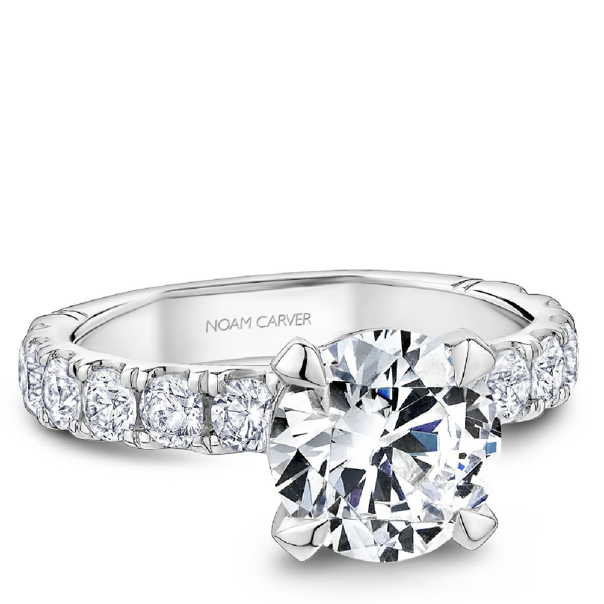 Noam Carver Twist Three-Stone Diamond Engagement Ring Setting in White Gold  – Bremer Jewelry