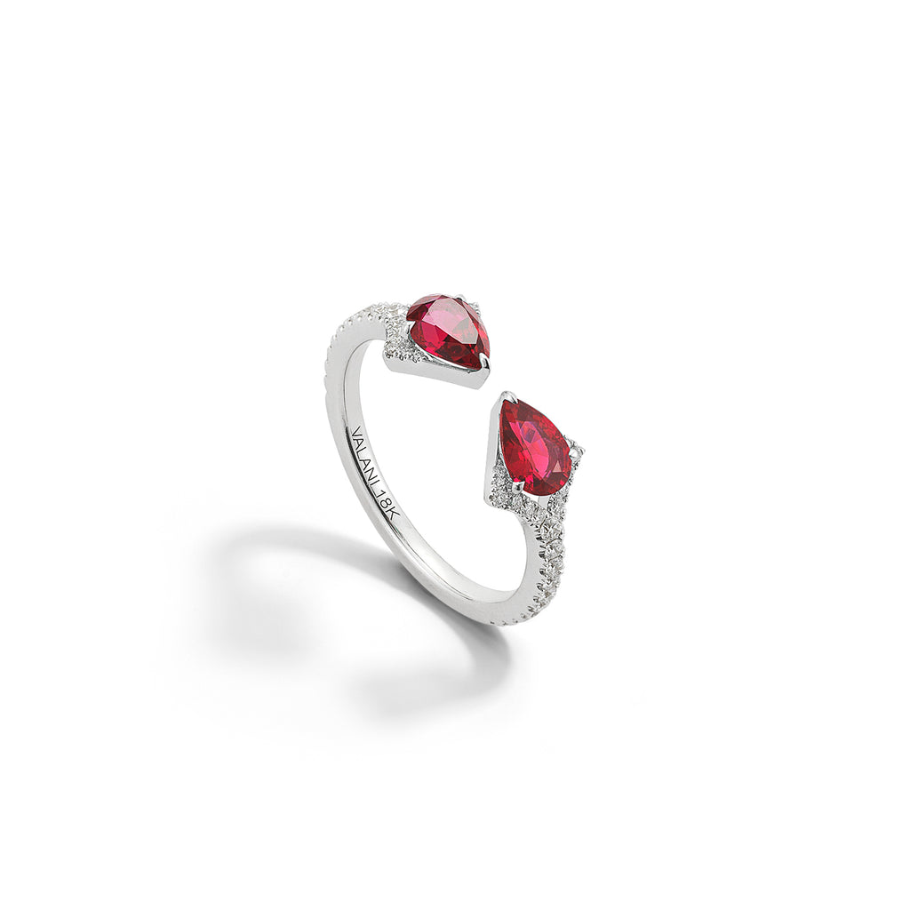 Bremer Jewelry Ruby and Diamond Fashion Ring in 18K White Gold (1.18ctw)