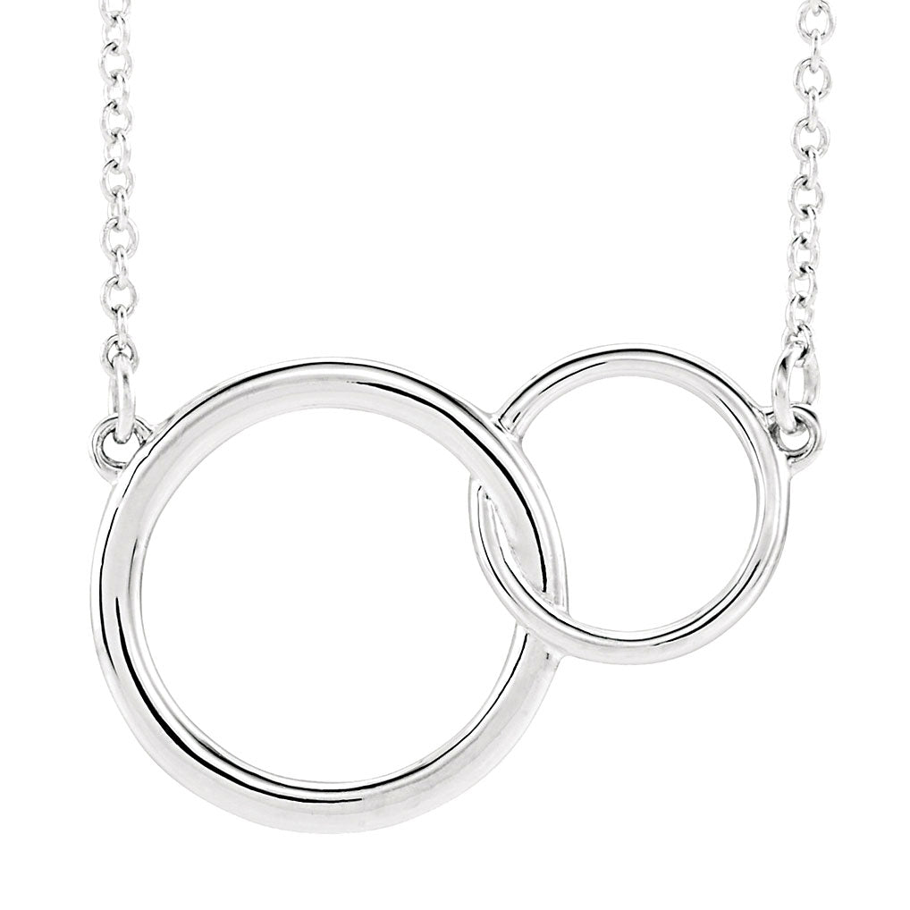 You + Me Plain Necklace in White Gold