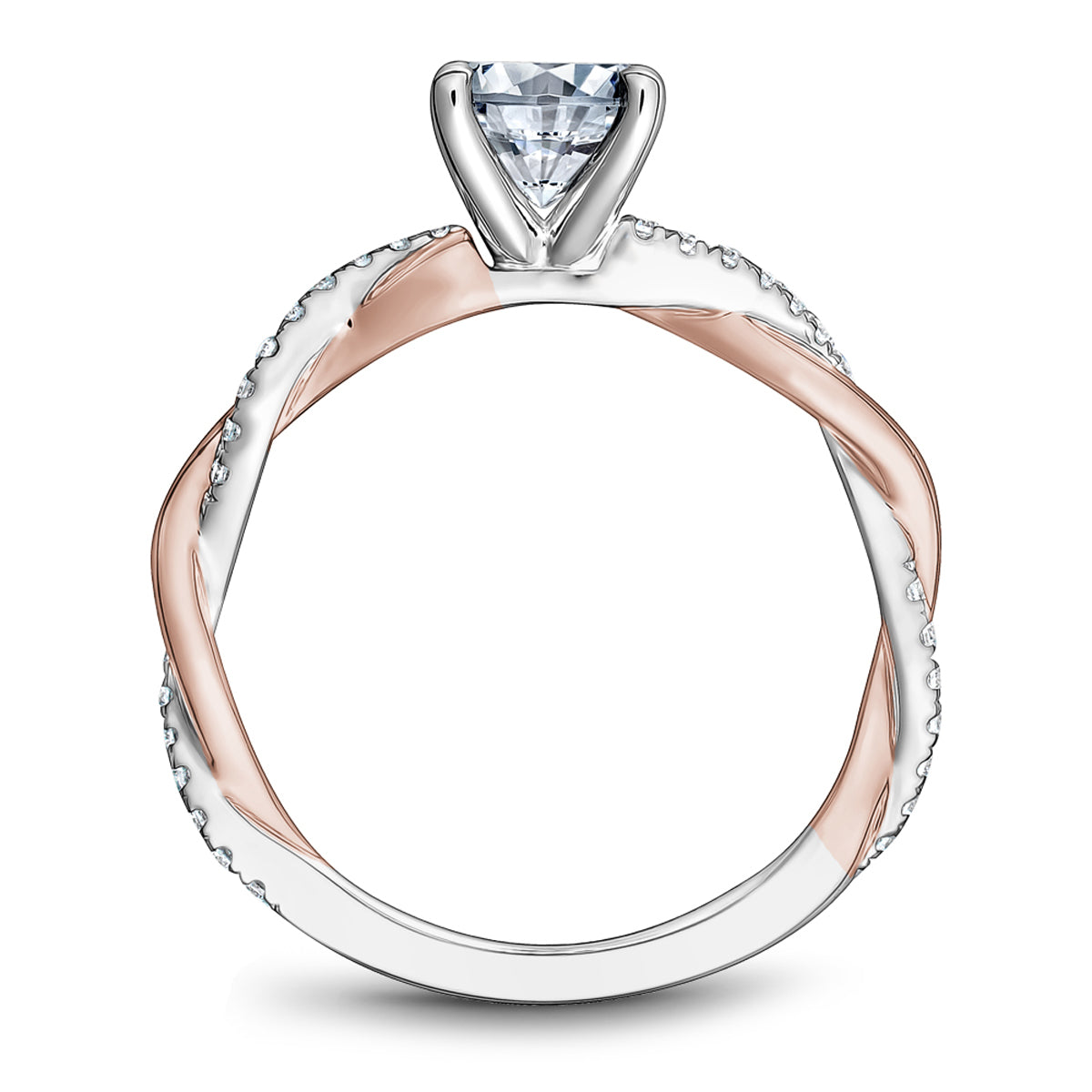 Jewelers Rose Gold And Silver Twisted Engagement Ring Noam Carver