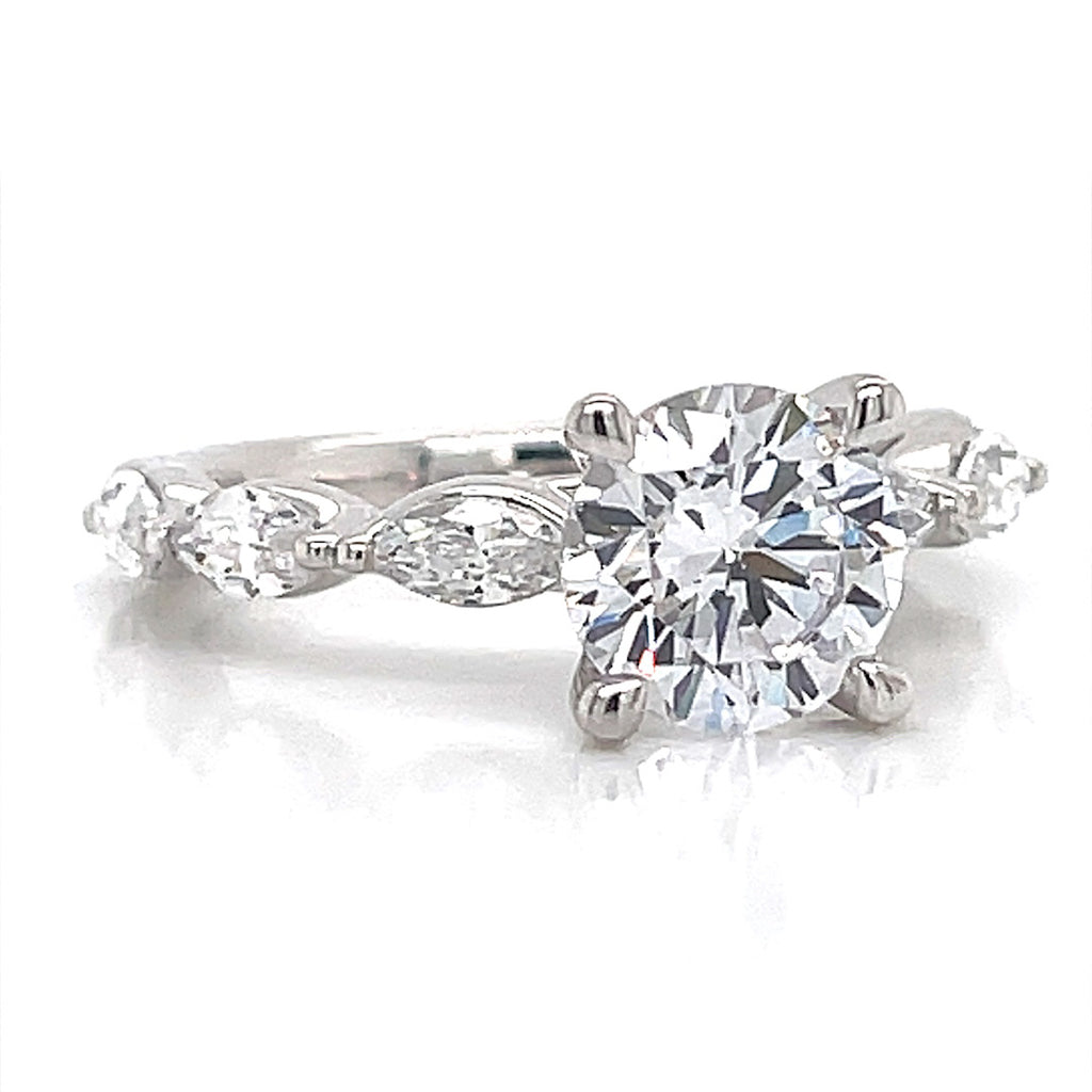 A. Jaffe Marquise Engagement Ring Setting in White Gold