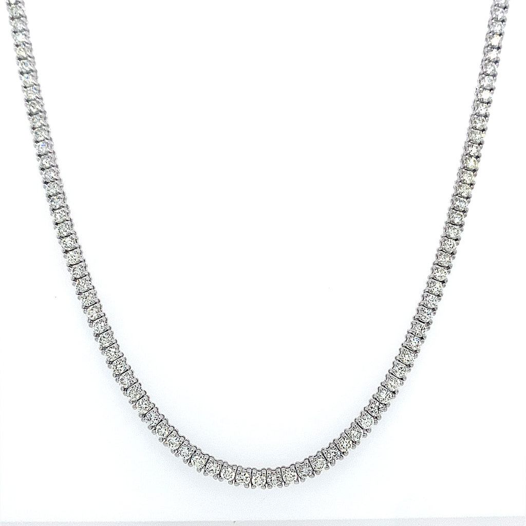 Bremer Jewelry Round Shape Diamond 14K White Gold Riviera Necklace (12.69ctw)