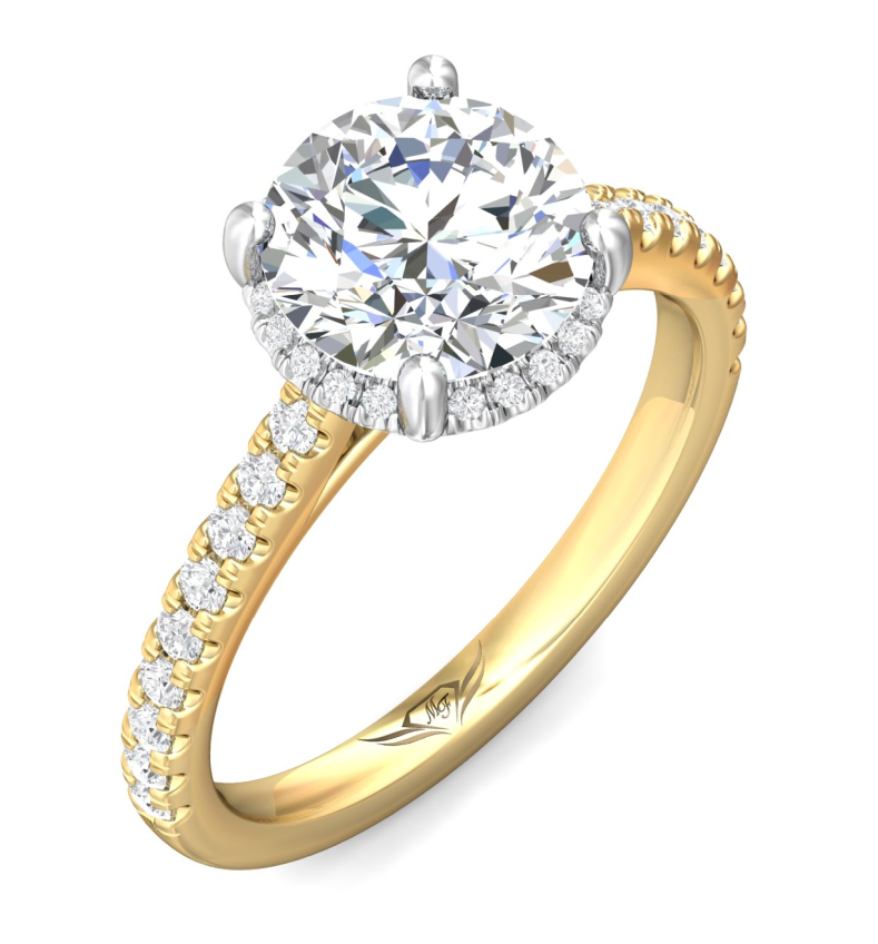 Bremer Jewelry Round Center Hidden Halo Diamond Engagement Ring