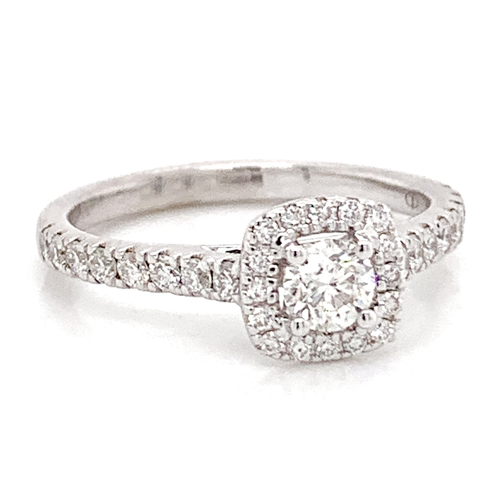 Bremer Jewelry Round Center Halo Diamond Engagement Ring in 14K White Gold (0.75ctw)