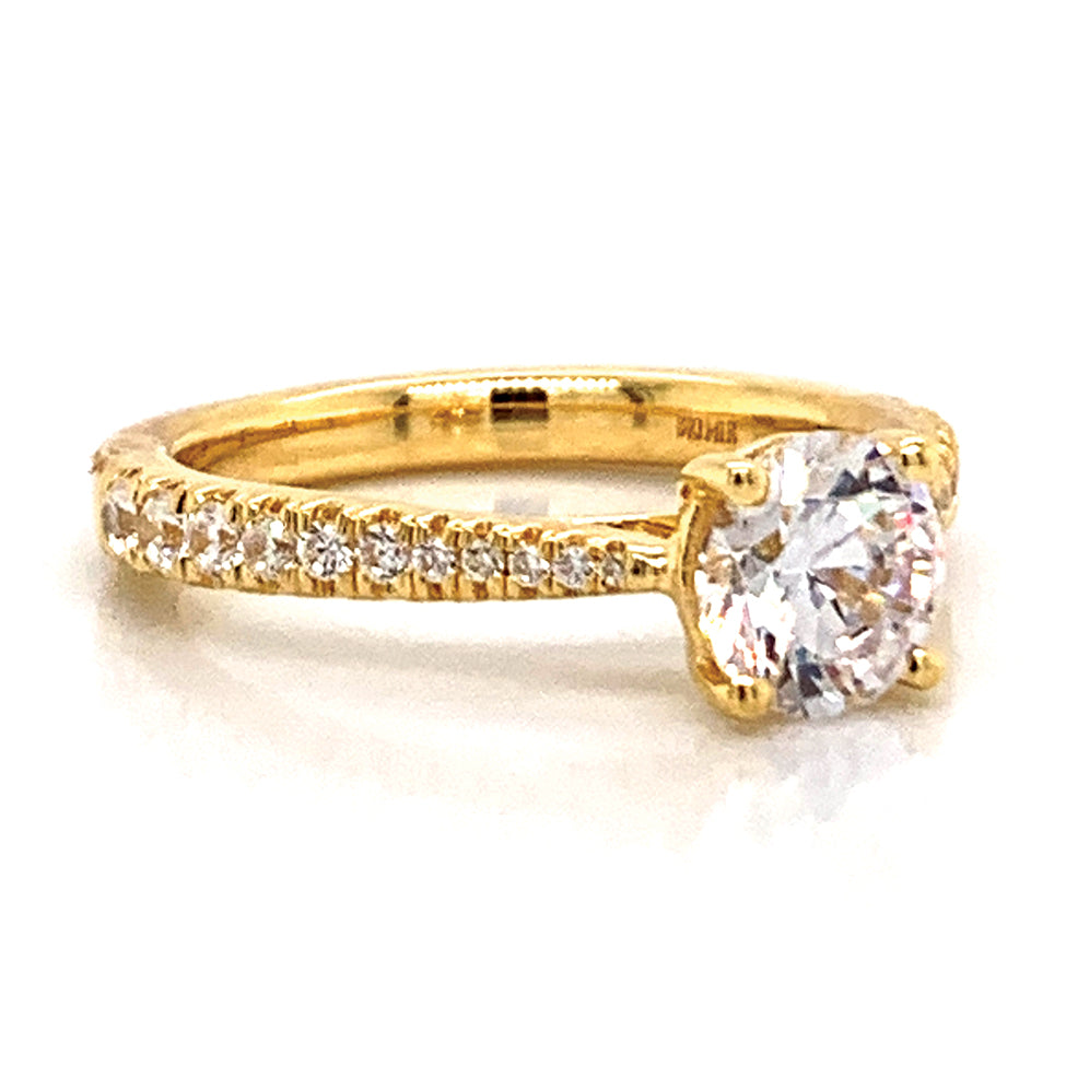 Round Diamond Engagement Ring Setting in Yellow Gold