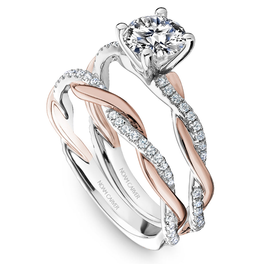 Noam Carver Twist Diamond Engagement Ring Setting in White and