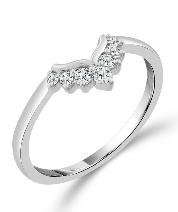 Bremer Jewelry Contour Diamond Wedding Ring in 14K White Gold (0.13ctw)